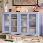 Vertical Alloy Organizing Shelf with 1 Cabinet and 3-Shelf, Closed Back