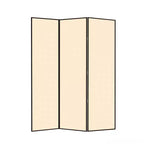 Minimalist Beige Screen Divider with Opaque Light Filtration, Fold-up Natural Wood Frame, and Independent Design