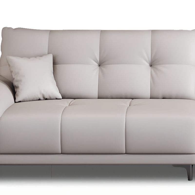 Contemporary Modern Solid Color Water Resistant Standard Sofa in Off-White for 4-seater/3/2 People with 2 Pillows