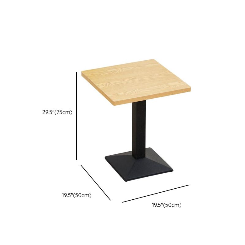 Veneer Dining Table with Pedestal Base, Rainproof Durability, Square Top for 2-seater