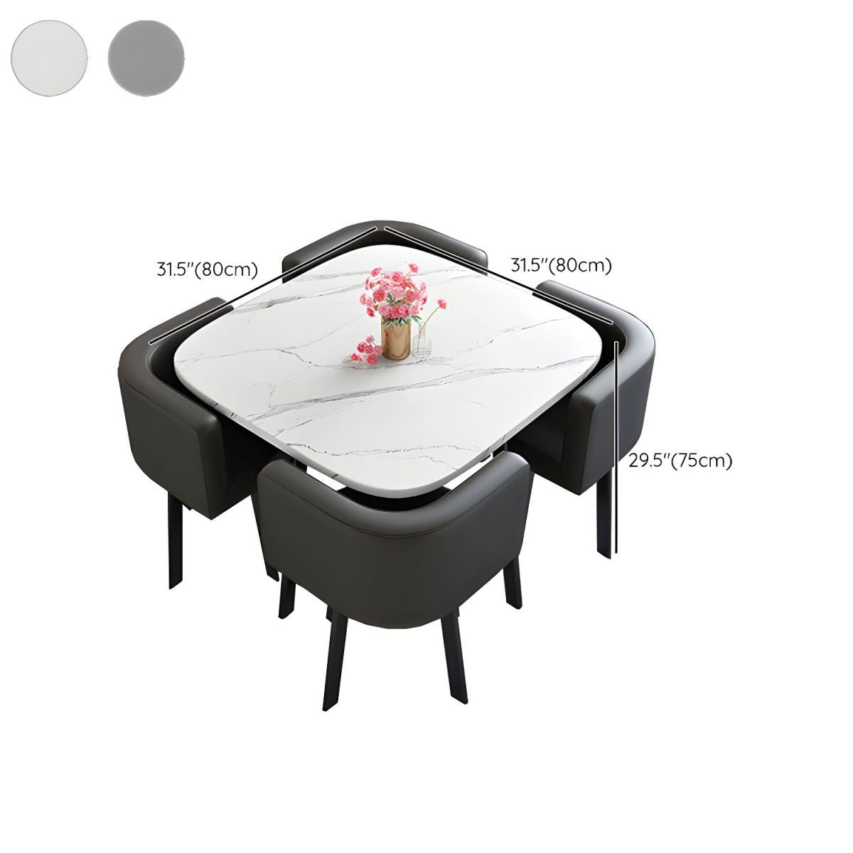 Modern Wood Dining Table Set 5 Pieces Dining Set for Home Use
