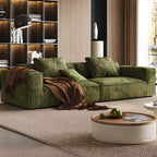 Standard Sofa in Soft-pile Fabric Sage with 3 Pillows