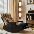 Modish Upholstered Rocking Couch Chair with Scratch-tolerant Padded Recessed Arm