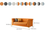 Glam Faux Leather Standard Sofa with Tuxedo Arms in Solid Color