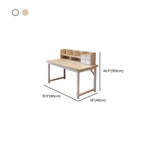 Modern Rectangular Laminate Writing Table with Chalk/Unfinished Color Drawers, Exterior Shelf, and Hutch