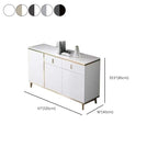 Art Deco Sideboard with 2 Drawers, Narrow/Standard Size, 3 Shelves, Sintered Stone Countertop, 4/3 Doors, Self-supporting