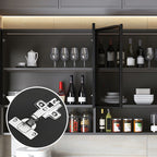 Modern Display Stand Wall Mounted Faux Wood Storage Cabinet for Dining Room