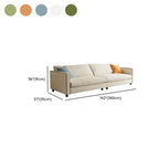 Drawing Room Flannel Standard Sofa in Light Blue/Sage/Amber Color with Armrest