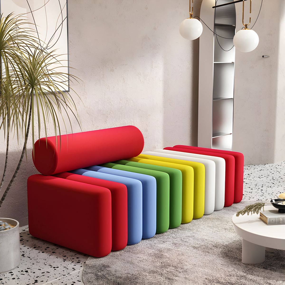 Velvet Contemporary Standard Sofa Armless Sofa for Living Room, Apartment