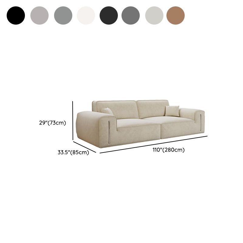 Drawing Room Standard Sofa in Black/Light Gray/Light Brown with Armrest