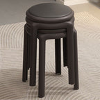 Upholstered Synthetic Material Backless Stool with Upholstered Seat