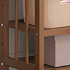 Art Deco Bambusa Rectangle Shoe Rack with Brown Finish and Adjustable Shelves for 21-40 Pairs in Drawing Room