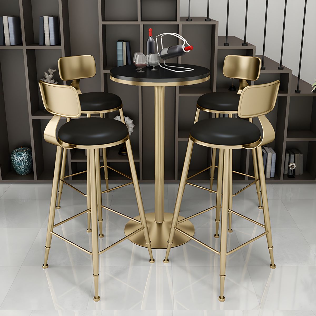 Glam Bar Pub Table Set 1/3/5 Pieces Bar Table and Stools for Dining Room