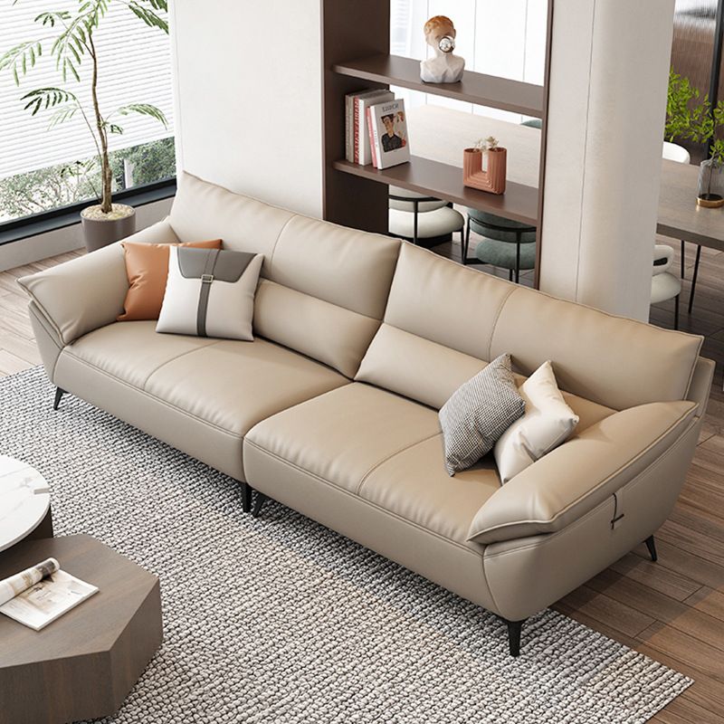 Contemporary Modern Solid Color Standard Sofa/Loveseat/Single Sofa in Off-White with 4-seater/for 3/2 People and 2 Pillows/1 Pillow