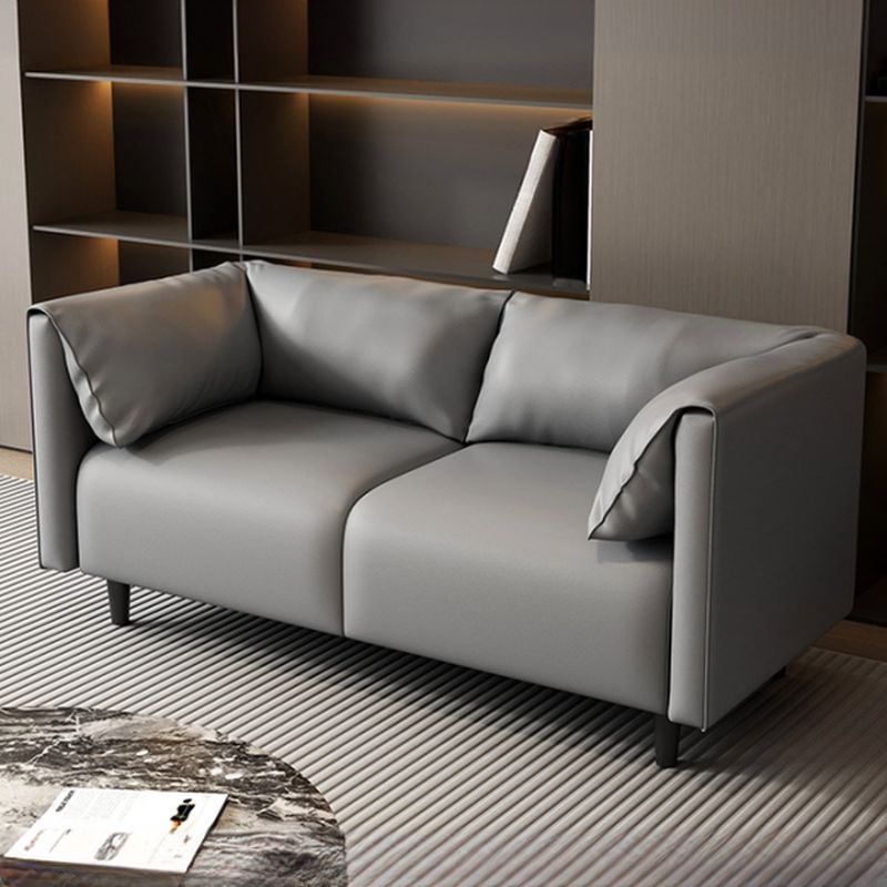 Drawing Room Loveseat with Light Gray/Olive Green/Amber Color Upholstery and Armrest