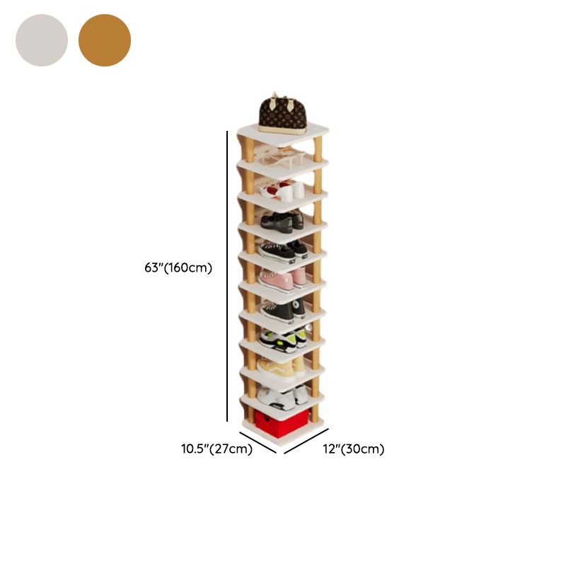 Art Deco Composite Wood Rectangle Shoe Rack, Floor Mounted for 1-20 Pairs in Drawing Room