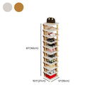 Art Deco Composite Wood Rectangle Shoe Rack, Floor Mounted for 1-20 Pairs in Drawing Room