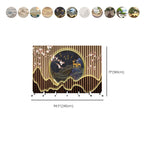 Indoor Opaque Collapsible Temporary Wall with Wheels, Natural Wood Frame, 6 Panels, and Double Sided Print