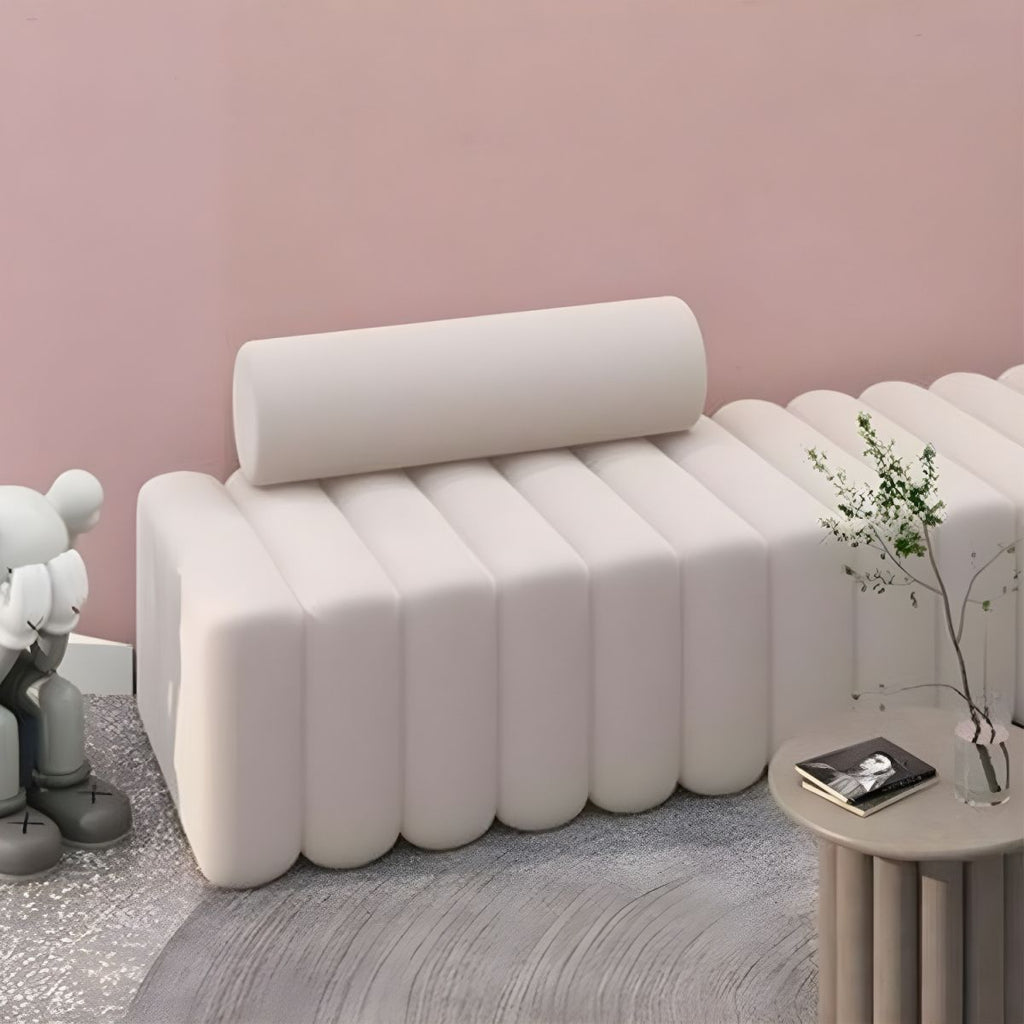 16.92" High Velvet Standard Sofa Contemporary Armless Sofa for Living Room