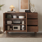 Caramel Casual Composite Wood Combo Dresser with 3 Drawers, Hutch, 3 Interior Shelves, Horizontal/Vertical