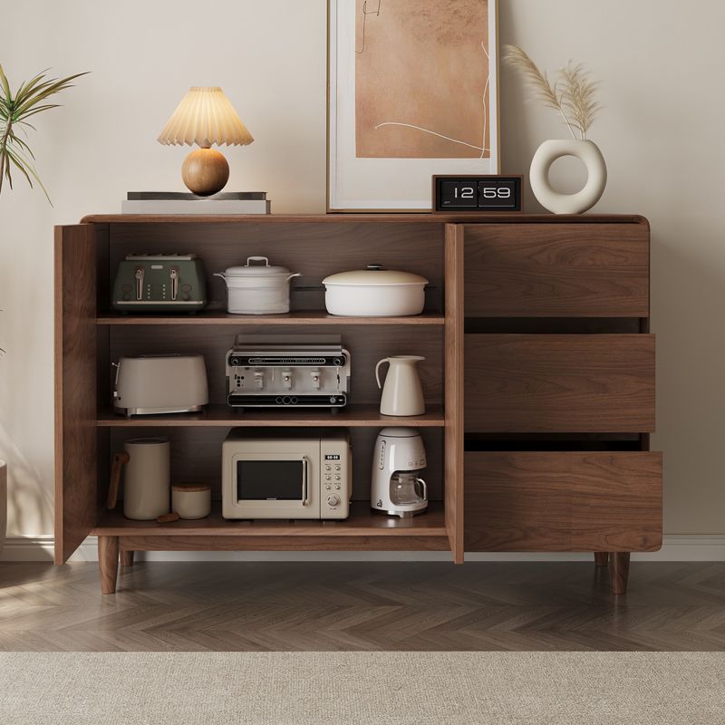 Caramel Casual Composite Wood Combo Dresser with 3 Drawers, Hutch, 3 Interior Shelves, Horizontal/Vertical