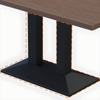 Veneer Dining Table with Pedestal Base, Rainproof Durability, Square Top for 2-seater