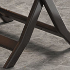 Panel Wood Dining Table with Crossed Legs, No Extra Durability, Foldable Square Top for 2-seater/Seating for 4