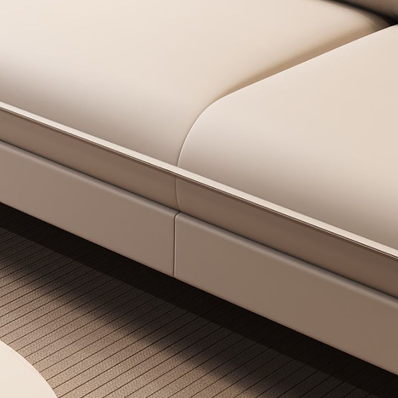 Trendy Solid Color Water Resistant Standard Sofa in Grey/Cerulean/Amber Color with Arm, Seats 3 with 2 Pillows