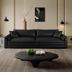 Modish Solid Color Stain Resistant Standard/Single Sofa in Black for 4/3/5 Person with 2 Pillows