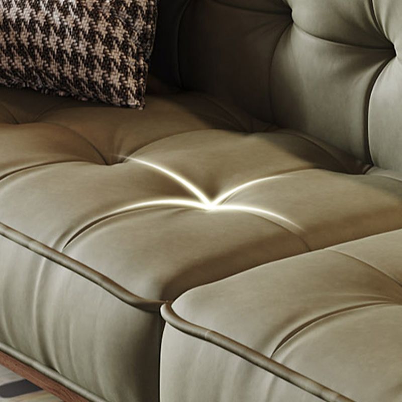 Modern Solid Color Scratch-defiant Standard Sofa in Light Green, Seats 2 with 3 Pillows/2 Pillows