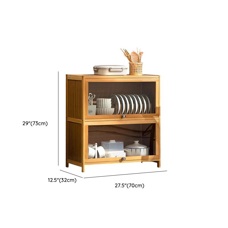 Natural Color Bambusa Standard Microwave Shelf Cabinet with 1-5 Cabinets, 1-5 Shelves, 1-5 Doors