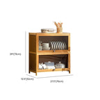 Natural Color Bambusa Standard Microwave Shelf Cabinet with 1-5 Cabinets, 1-5 Shelves, 1-5 Doors