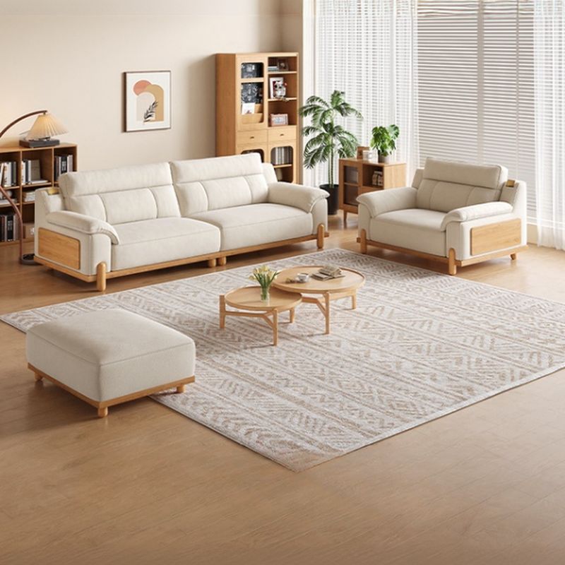 Contemporary Modern Off-White Water Resistant Solid Color Standard Sofa for 2 People or Seats 1