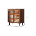 Espresso Sideboard with 3 Drawers, Standard Size, 3 Interior Shelves, Pantry Hutch, Lumber Countertop, and Glass Doors