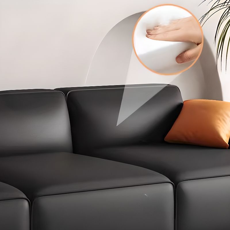 Midnight Black/White Standard Sofa/Loveseat with Armrest for Drawing Room