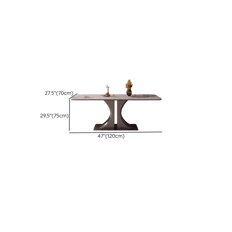 Ink Base Stone Dining Table for 4-8, Anti-Fouling Sintered Stone Tabletop
