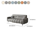 Standard Sofa in Synthetic Leather with Grey/Cerulean/Light Green Upholstery and Arm