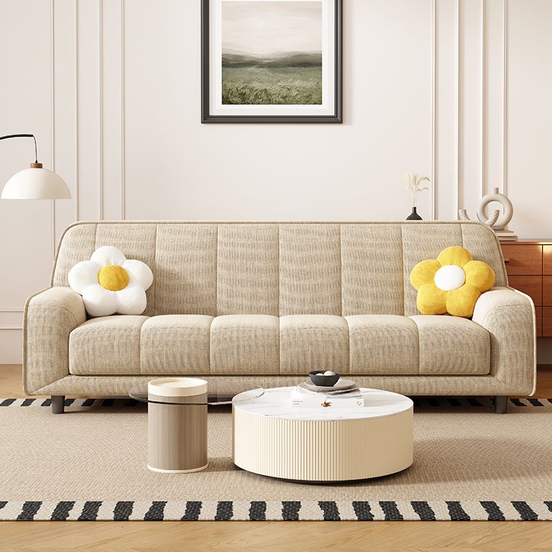 Tear Resistant Standard Sofa with Cotton Upholstery in Grey/Sand/Coffee