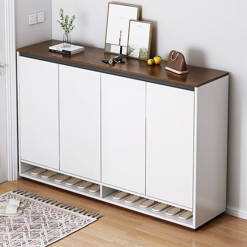Manufactured Wood 5-tier Shoe Wardrobe with Shelf, Door, Dustproof, and Closed Back