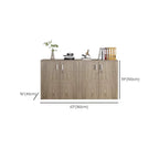 Caramel Trendy Manufactured Wood Supplies Cabinet with Shelves, Locker, Locking Door, and 2-Wide/5-Wide/4-Wide Compartments