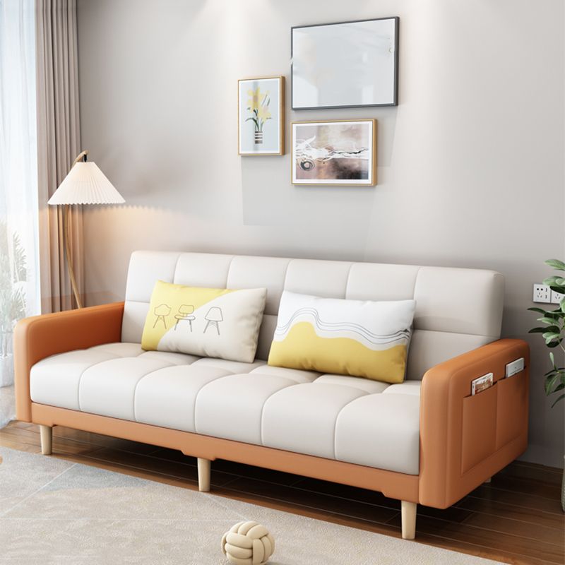 Modern Wood Frame Sofa with Anti Cat Scratch Fabric and Pillow Back