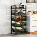 Portable Center with Metal Countertop and 2/3/4 Baskets