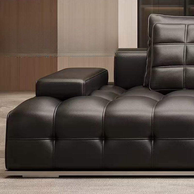 Contemporary Solid Color Water Resistant Ink Sofa for 5 Person/Seats 4/3 Person with 2 Pillows/3 Pillows