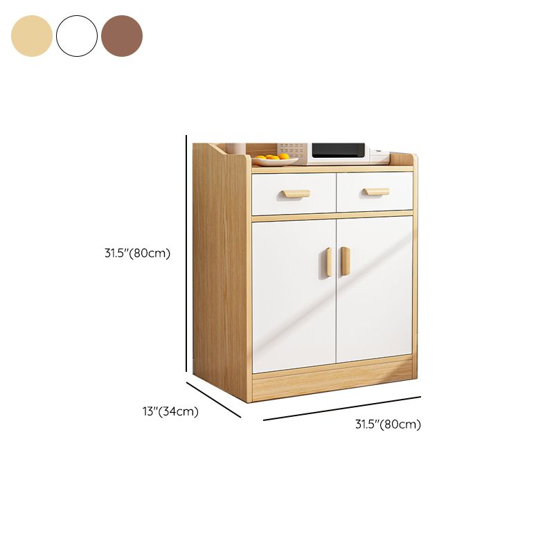 Simplistic Sideboard with 1 Drawer/3 Drawers/2 Drawers Hutch, 2 Shelves, Cabinets, Manufactured Wood Countertop, and 3 Doors/2 Doors