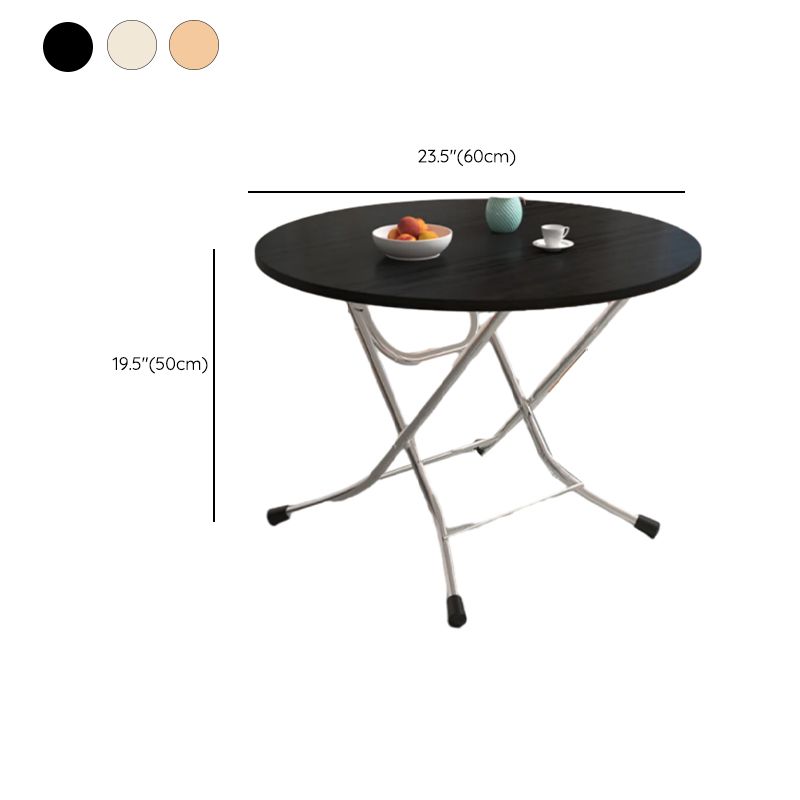 Silver Composite Wood Dining Table with Crossed Legs, Scratch-proof and Foldable Square Top for 2-seater