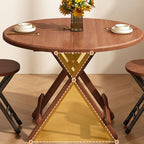 Veneer Dining Table with Crossed Legs, Scratch-proof, Foldable, 2-seater/Seating for 4