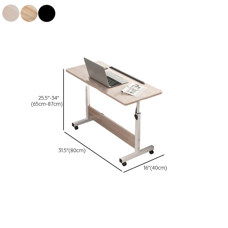 Trendy Engineered Wood Laptop Cart with Flexible Height, Casters, and Shelves
