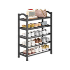 Art Deco Polymerized Material Rectangle Shoe Rack with 5/4/3 Shelves, Floor Mounted for 1-20 Pairs in Bedroom
