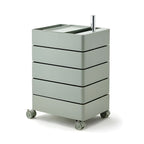 Rounded Corners Five-Tier Storage Utility Carts Movable and Rotating
