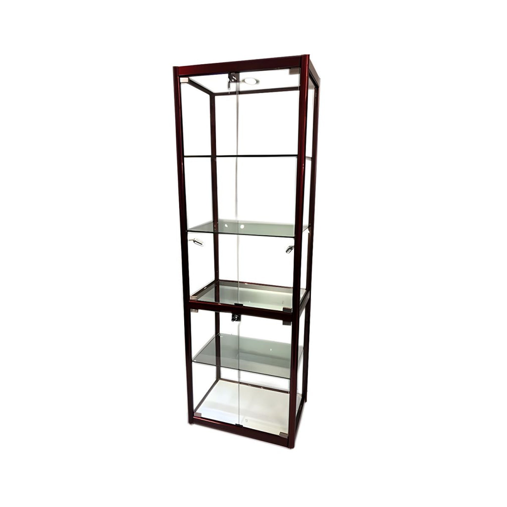 Modern Display Stand Black Frame Locking Curio Cabinet with Glass Shelves